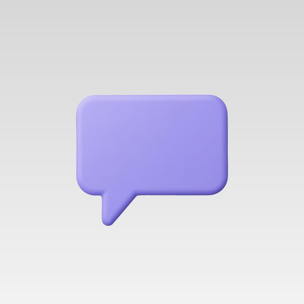 3d Realistic Purple Message Icon illustration vector
