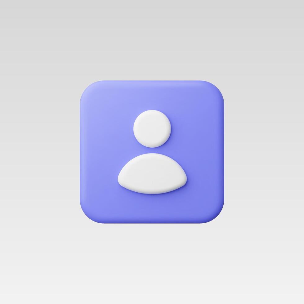 3d Realistic Purple People Icon illustration vector