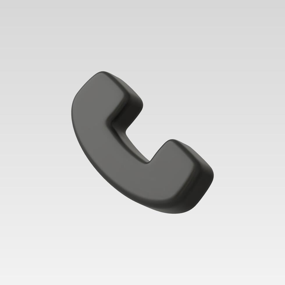3d Realistic Black Phone Icon Call illustration vector