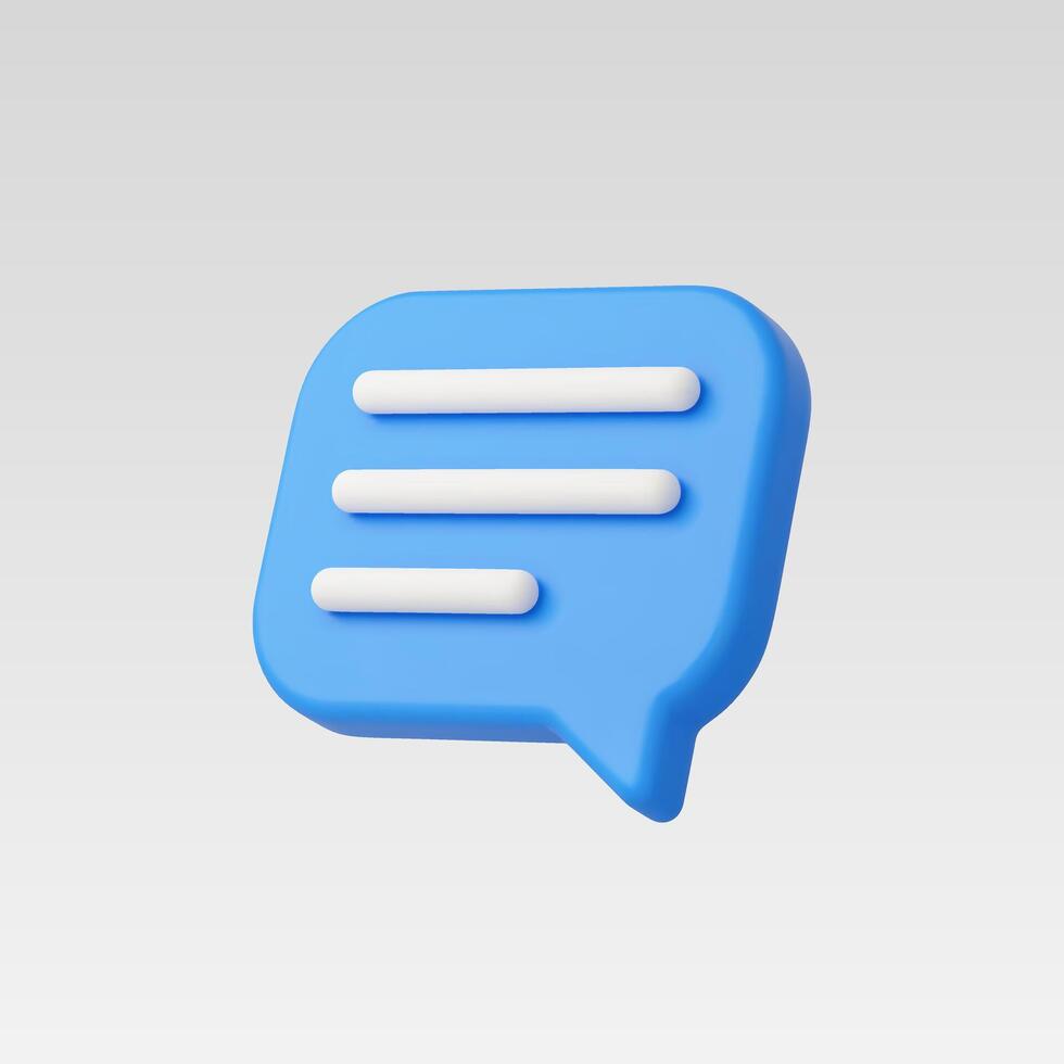 3d Realistic Blue Message Icon illustration vector