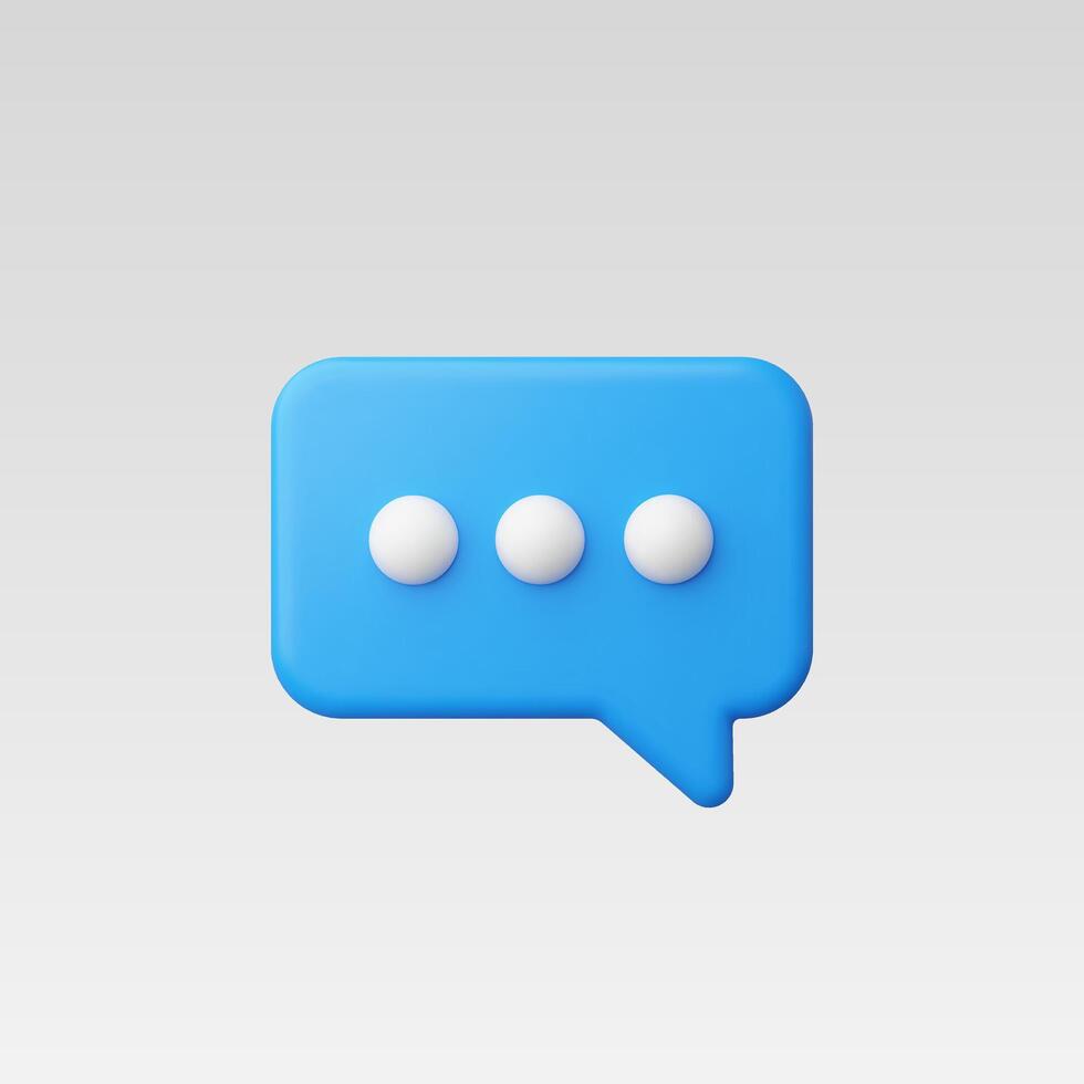 3d Realistic Blue Chat icon illustration vector
