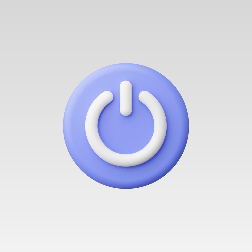 3d Realistic Purple Power button Icon illustration vector