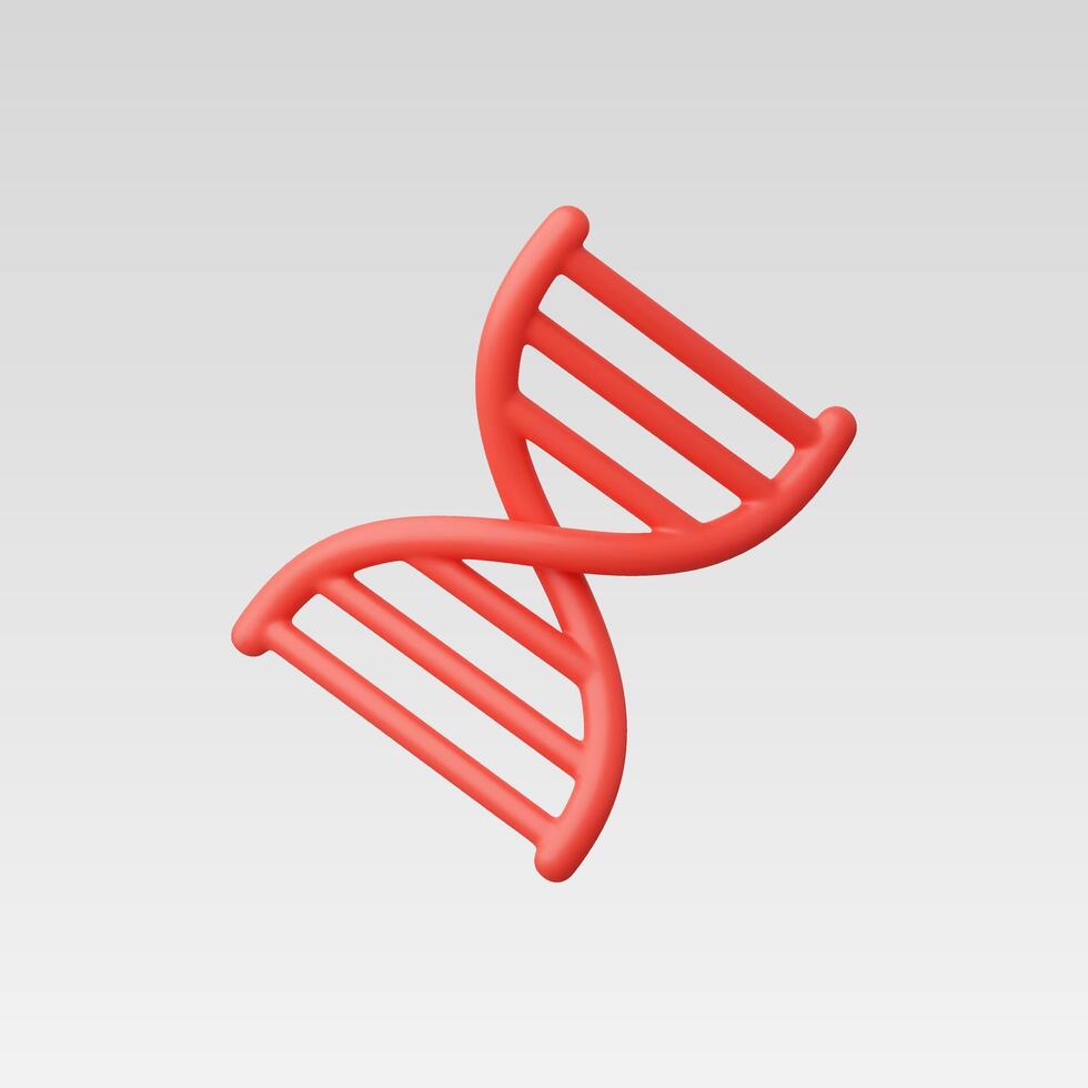 3d Realistic Red DNA Icon illustration vector