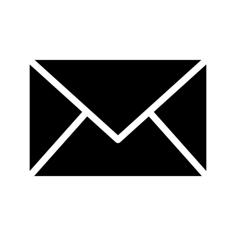 Line email symbol. Black email icon isolated on white background vector