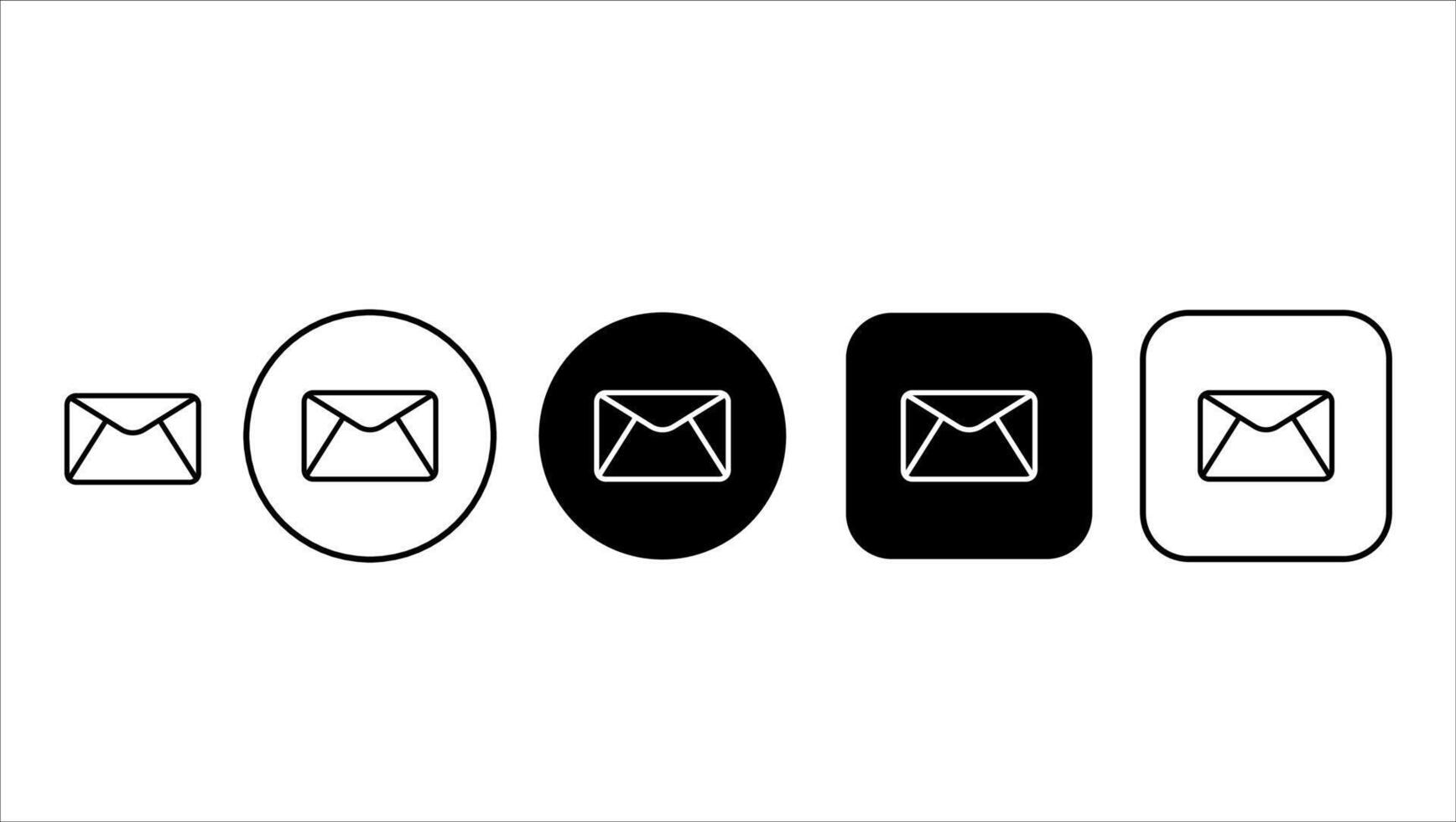 Collection of email envelope icons. Symbols of email. Email message icon vector