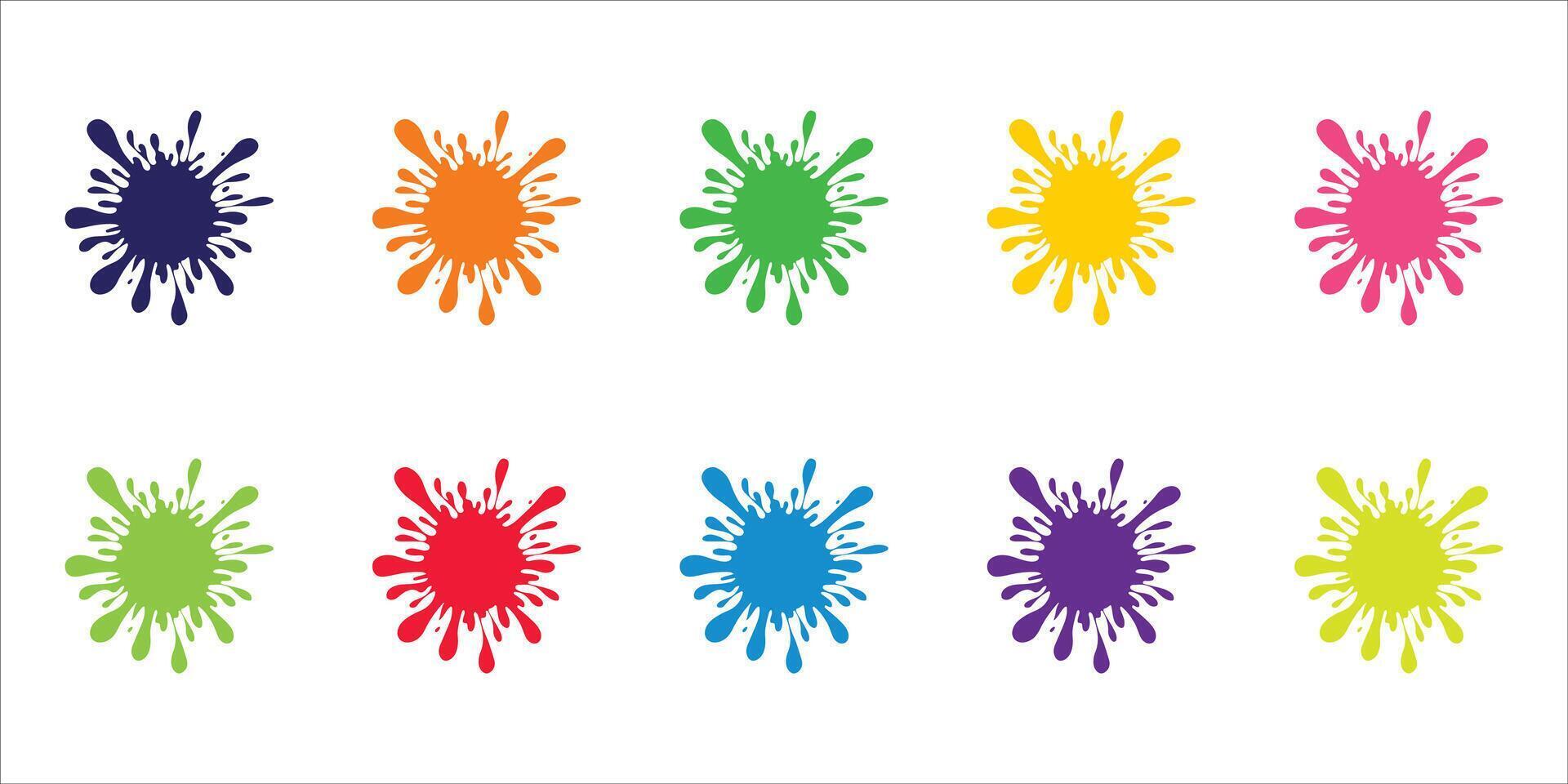 Set of colorful paint splashes vector