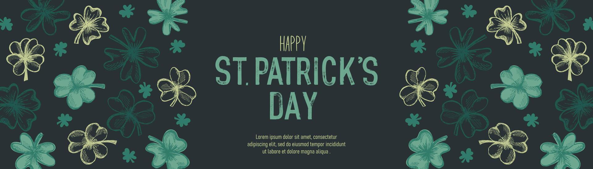 St. Patrick's Day banner with clovers. Trendy design foy Irish holiday vector