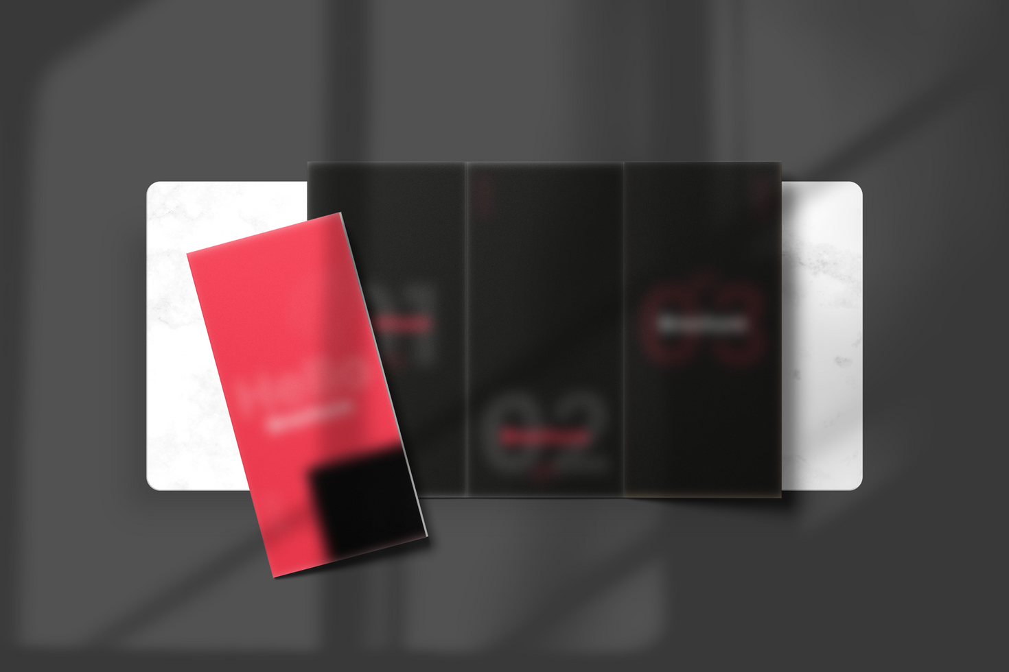 Tri Fold Top-View Brochure Mockup Template psd
