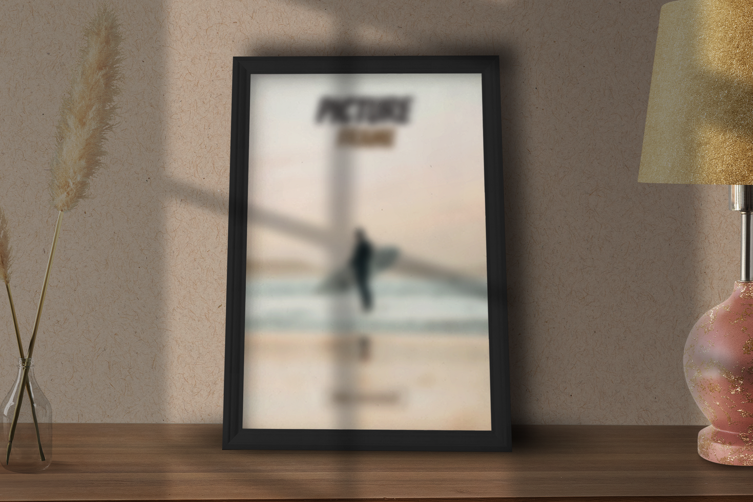 Realistic Poster Frame Mockup Template psd