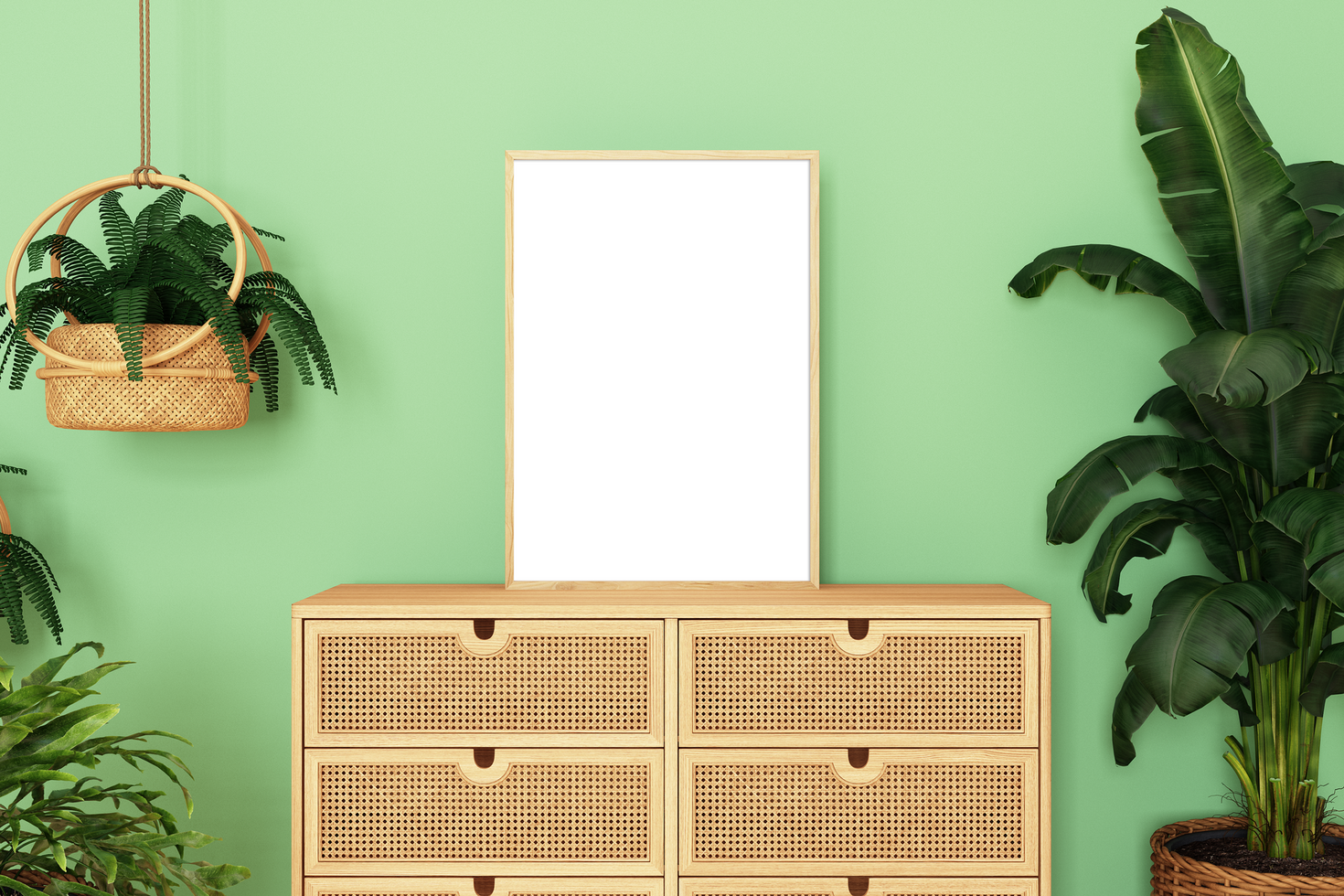 Frame Mockup in living room psd