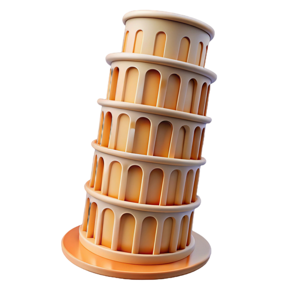 Leaning Tower of Pisa 3D Render png