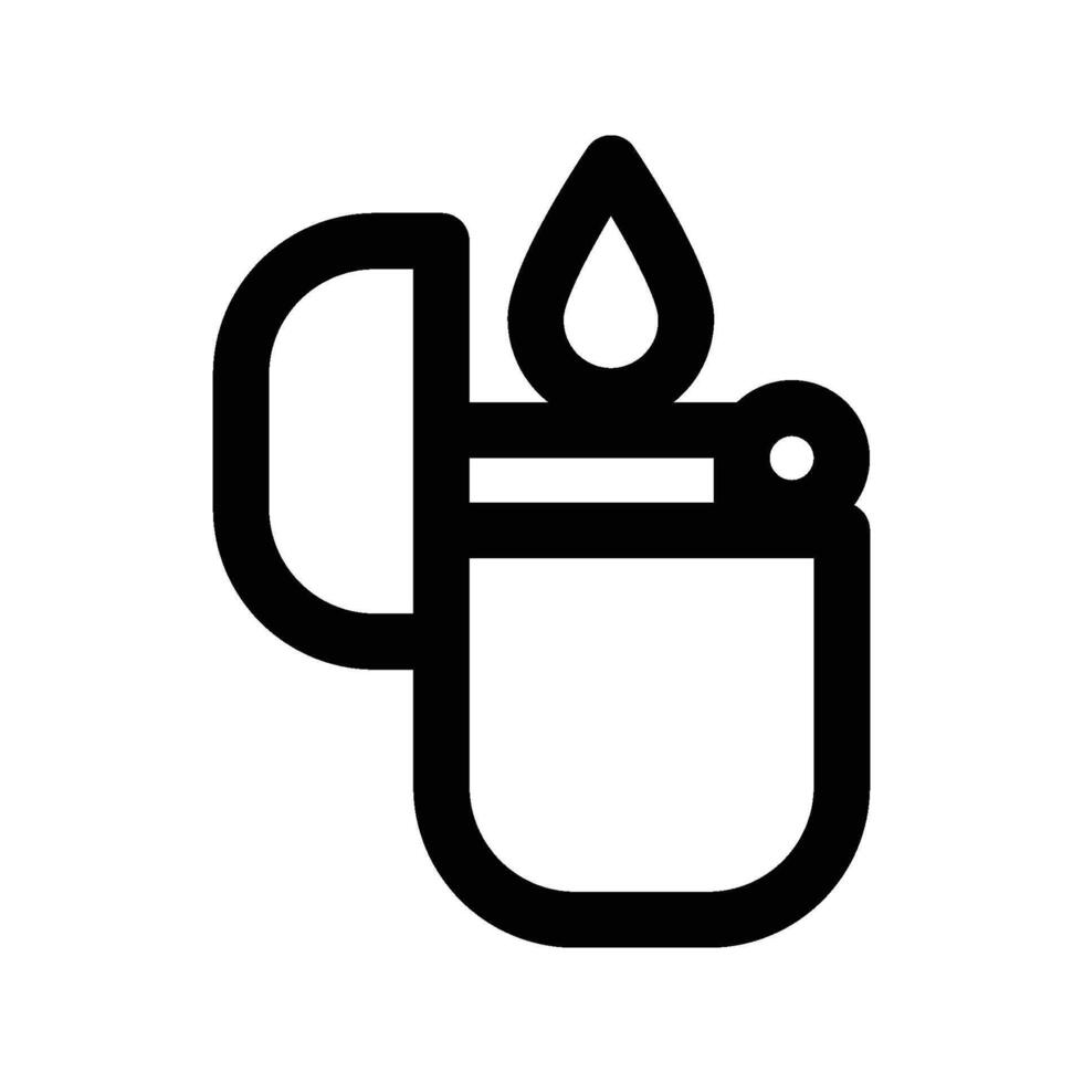 Burning lighter icon. Flaming lighter illustration isolated. Classic design pictogram. vector
