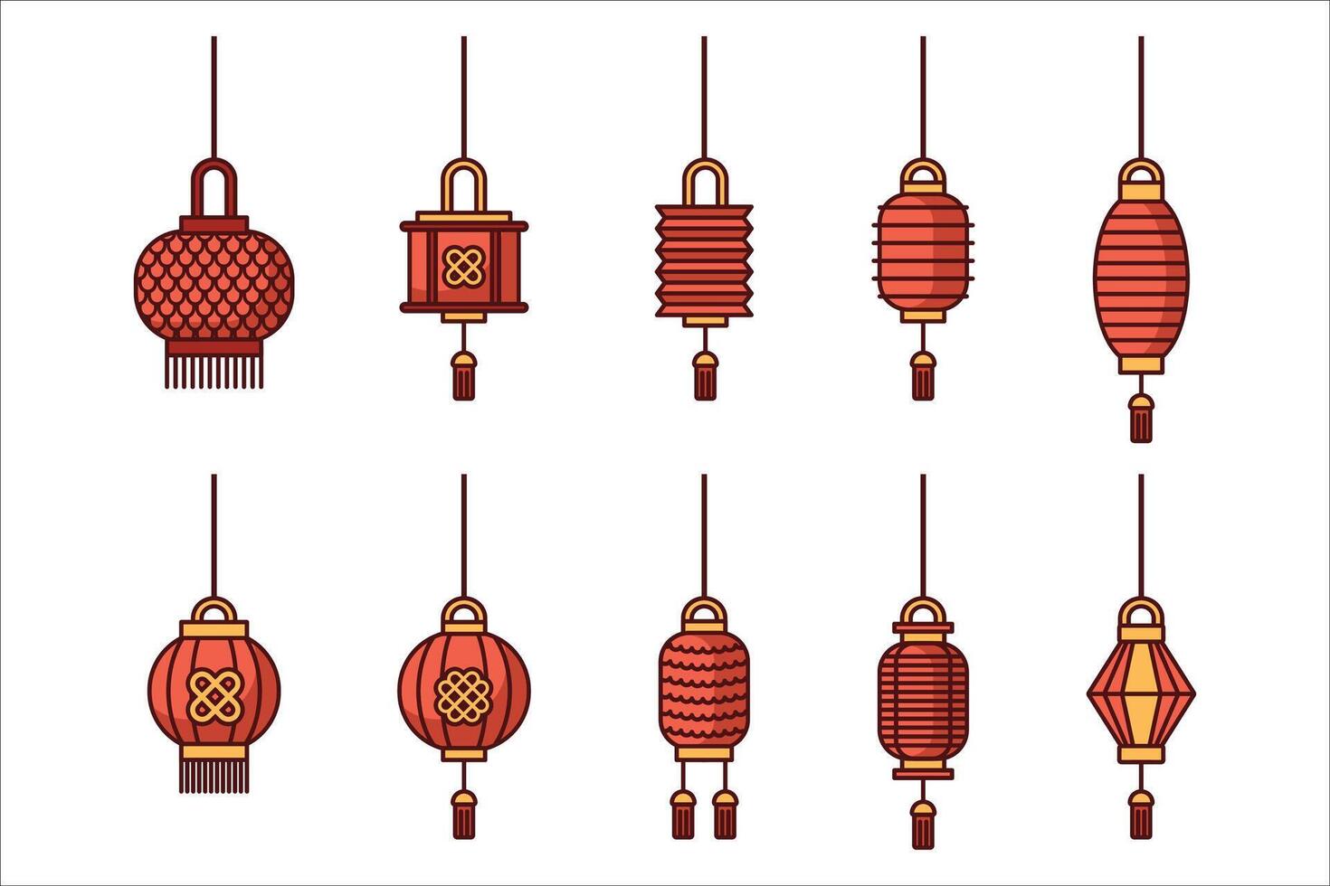 Hand Drawn Chinese New Year Lantern vector