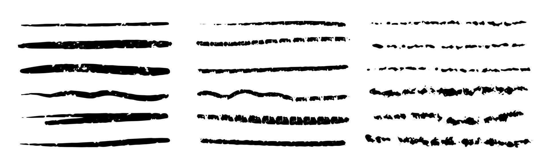 halk lines, pencil underlines, crayon stroke by pen, brush scribbles. black charcoal hand drawn sketch elements. vector