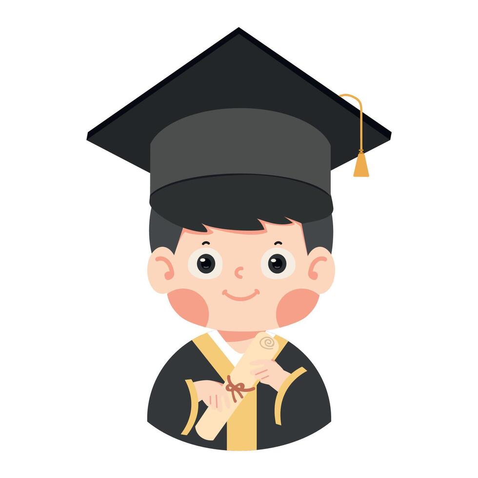 The boy who recently graduated vector