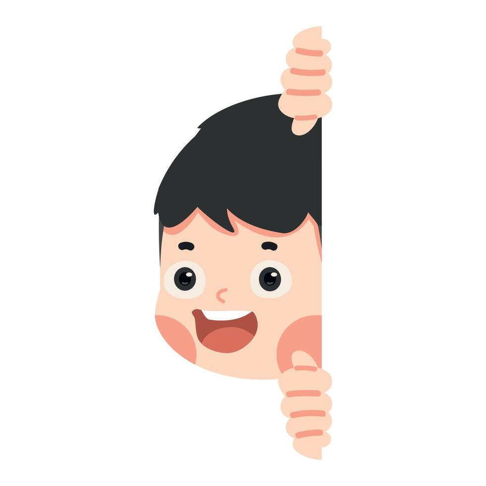 Child Popping Out from a Wall vector