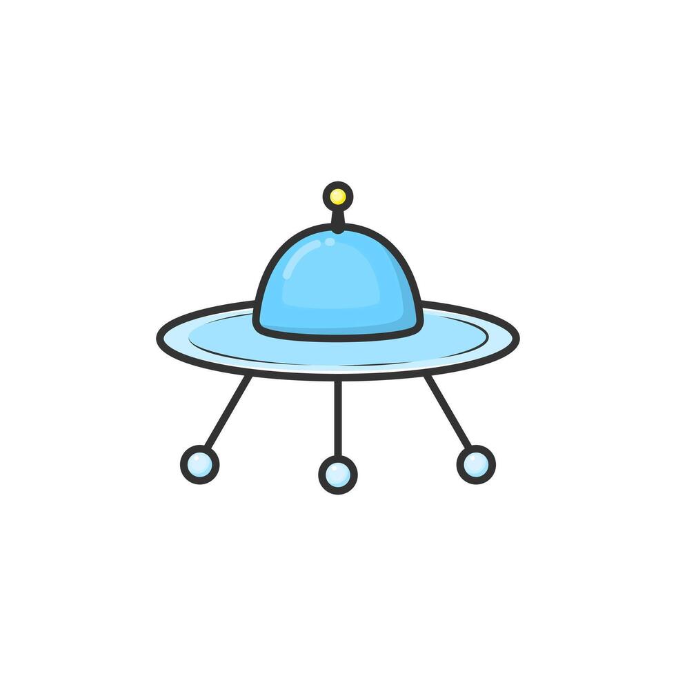 Colorful Cartoon UFO Flying Saucer Icon for Space and Sci-Fi Themes vector