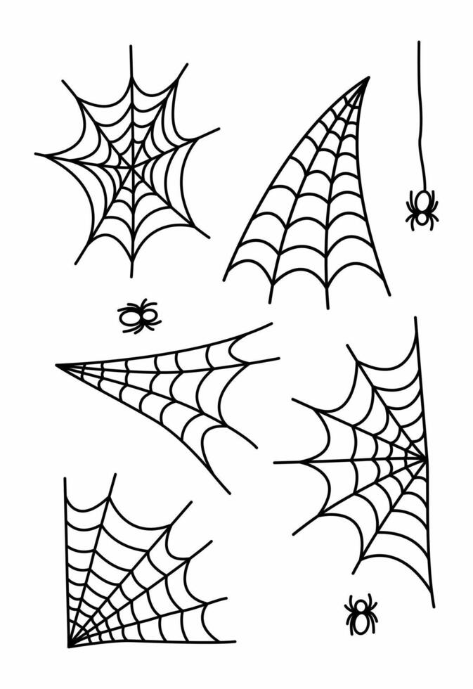 Spider web shape collection for design decoration vector