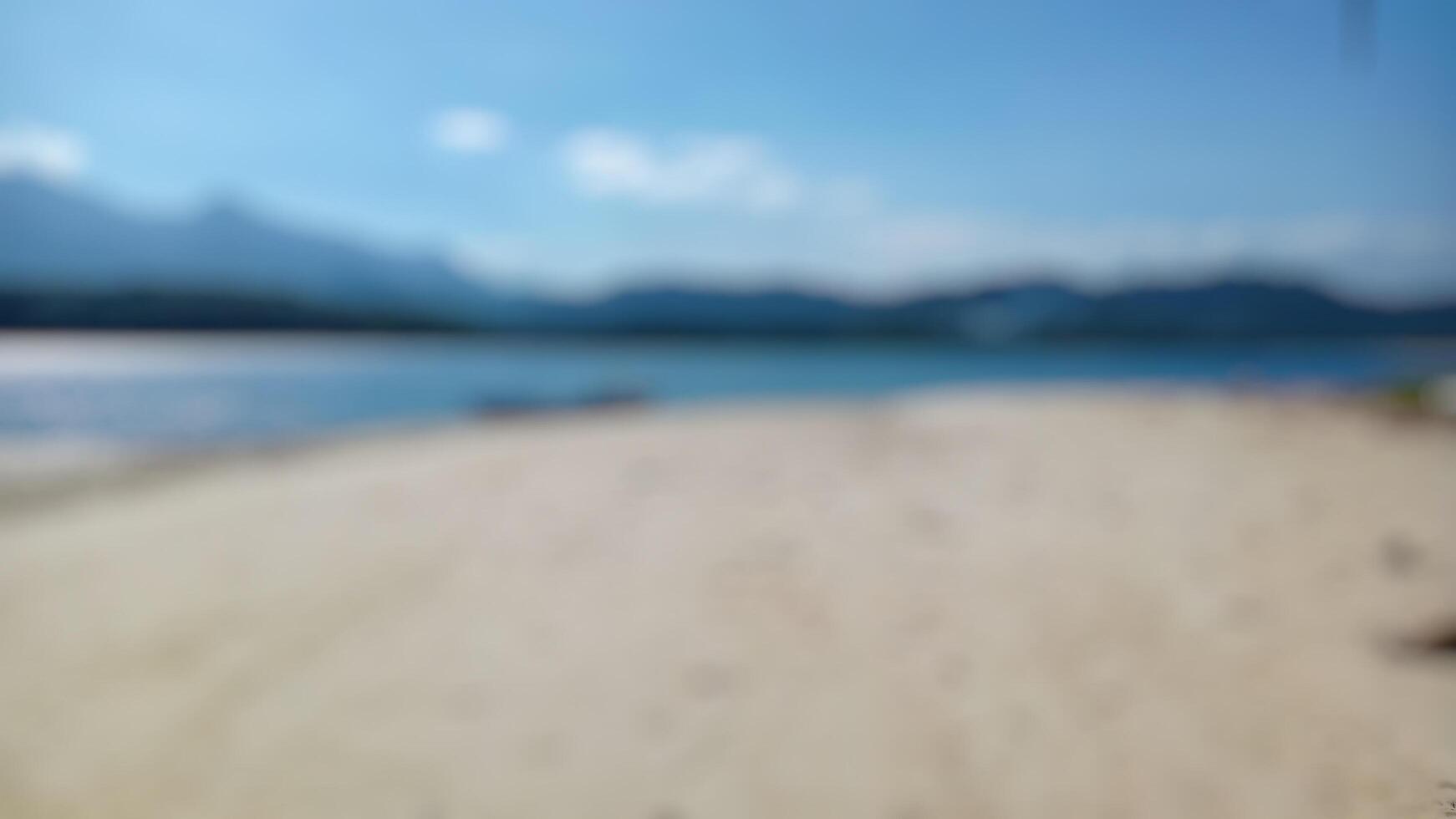 Abstract Blurred Beach Landscape, Serene Coastal Scene, Summer Vacation, Tropical Paradise photo