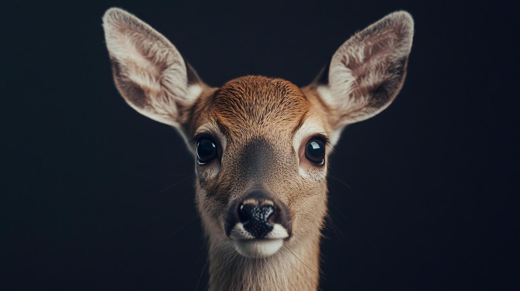Gentle-eyed deer captured in soft studio lighting photo