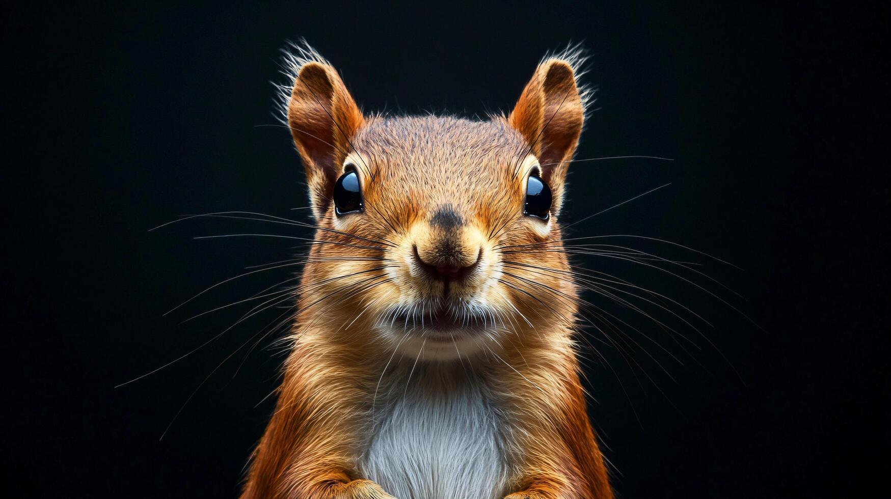 Curious squirrel staring in a classic portrait style photo