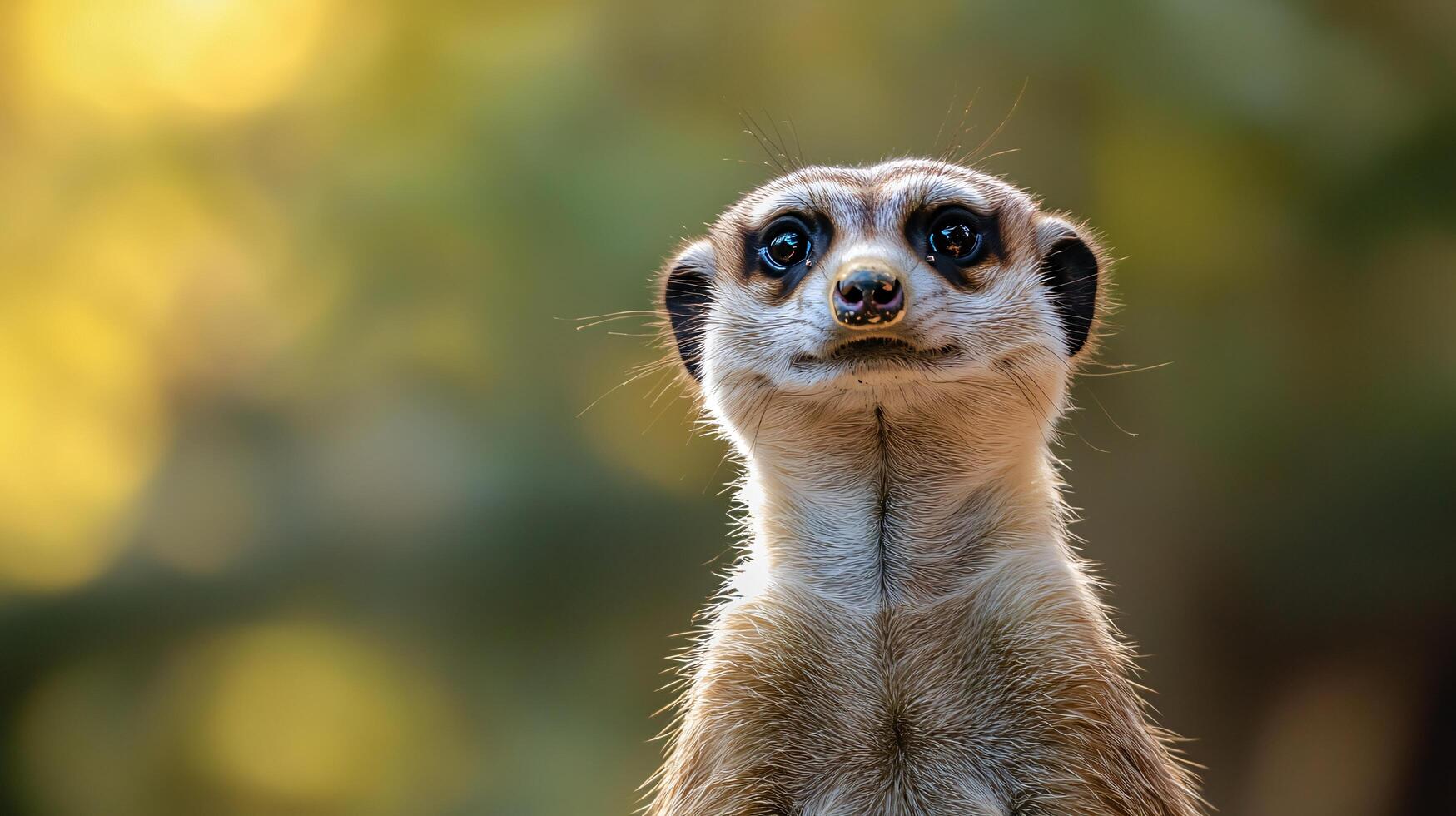 Meerkat standing tall with a vigilant expression photo