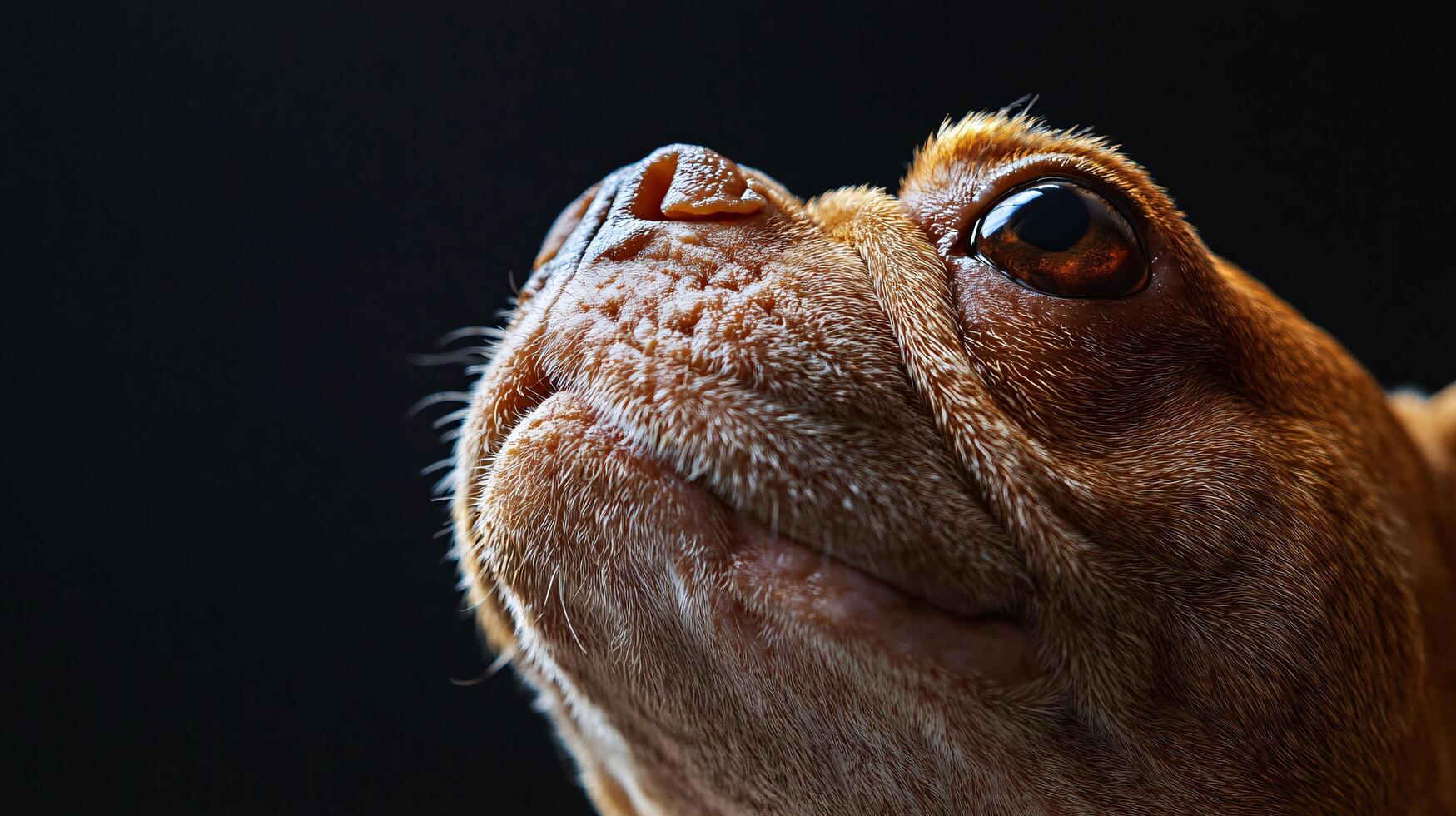 Close-up of dog's face with gentle expression. photo