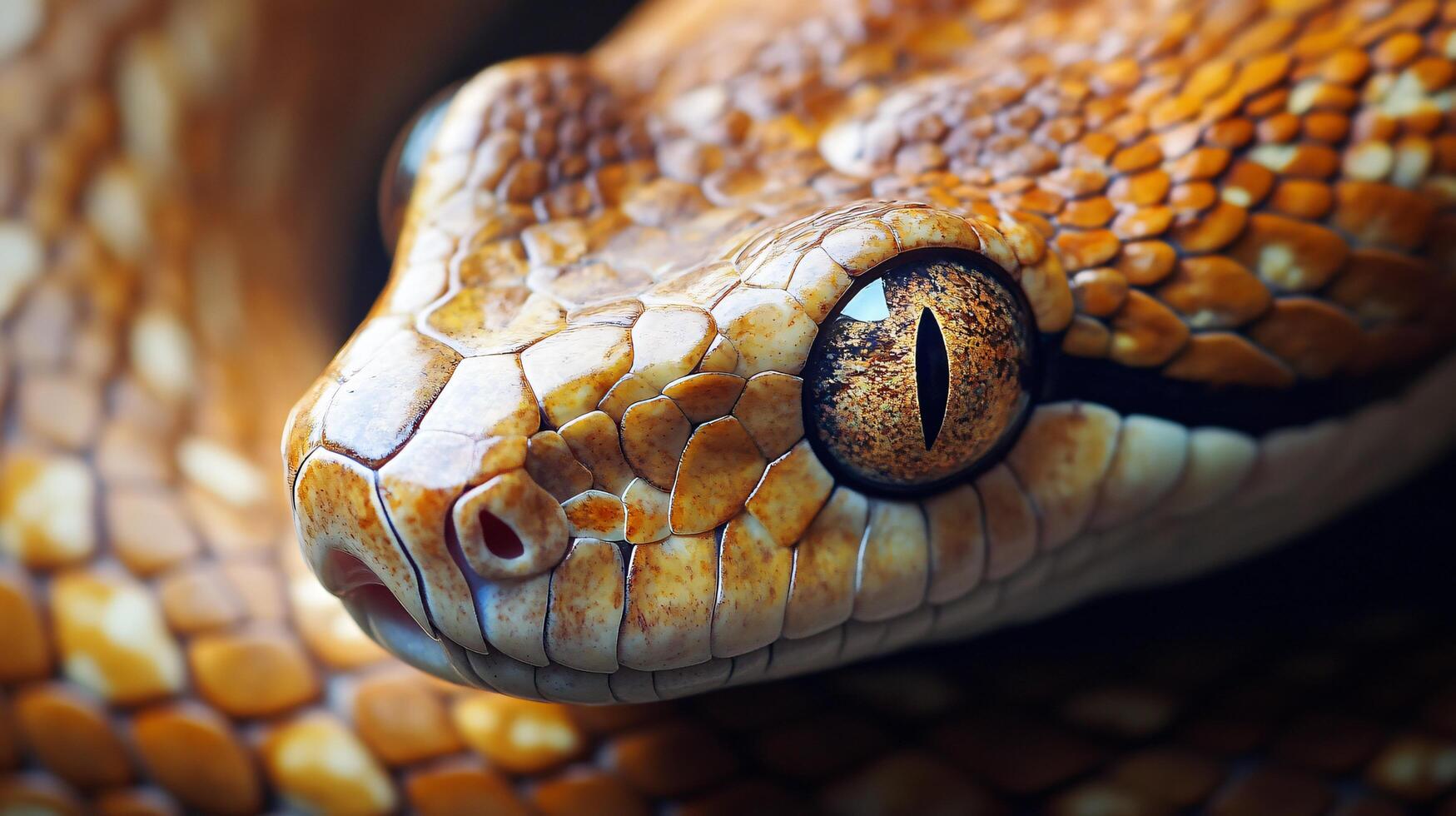 A captivating snake with intricate scales in daylight photo