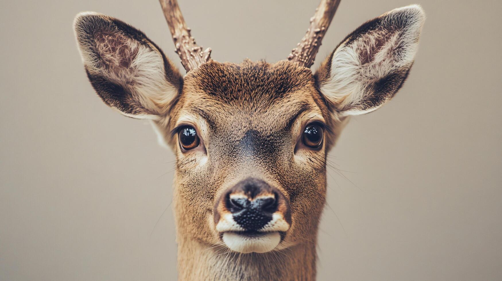 Deer with proud antlers in a tranquil open space photo