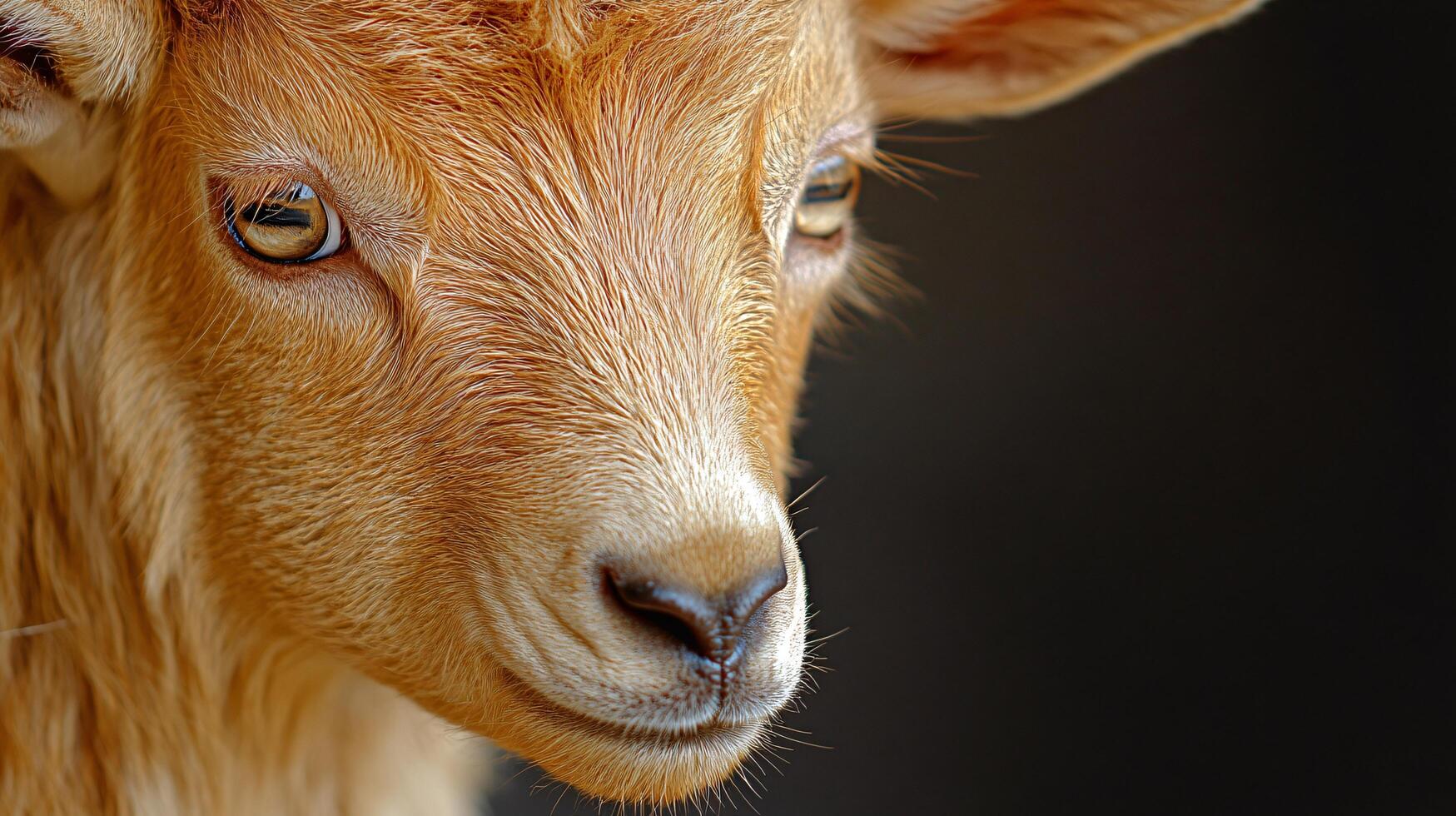 Gentle goat face with soft lighting and textures photo