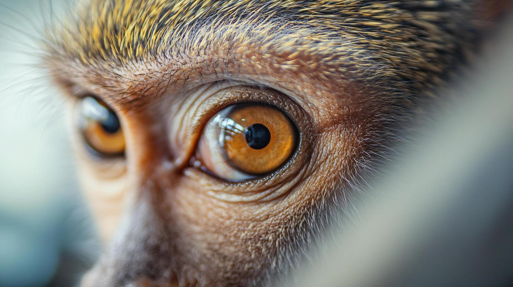Intense gaze of a monkey captured in close detail photo