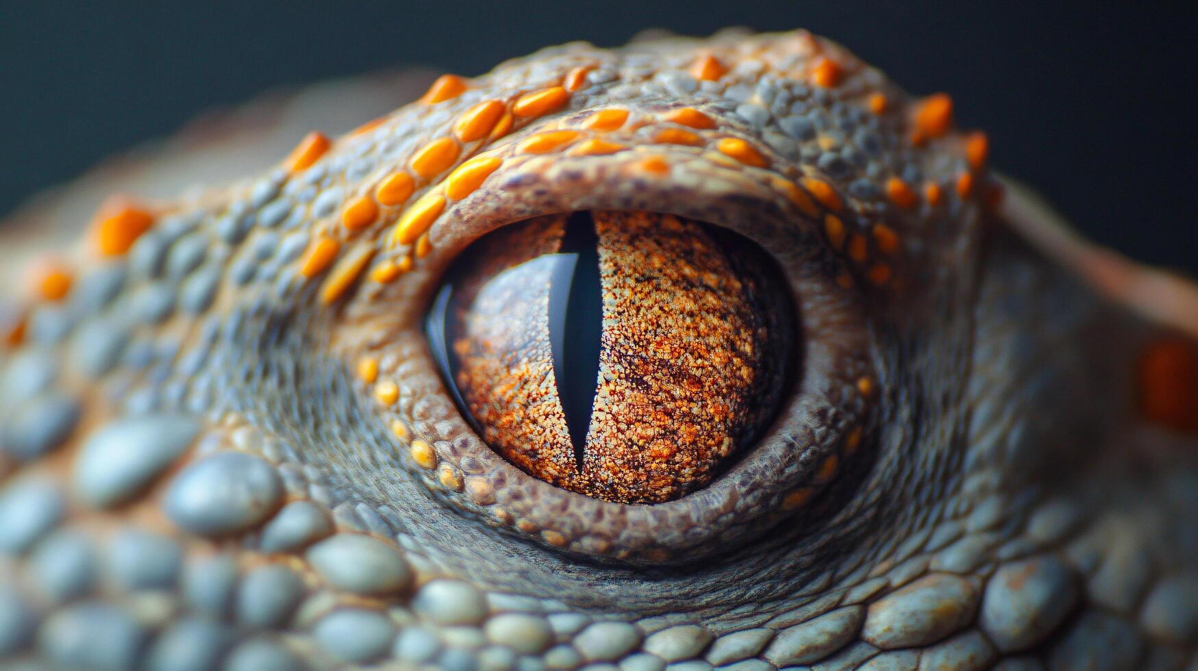 Close-up of a lizard's textured eye, vibrant details. photo