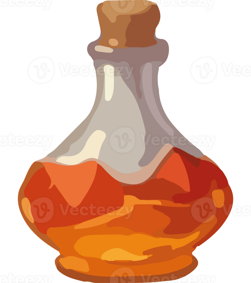Transparent flask holds chemical liquid isolated png