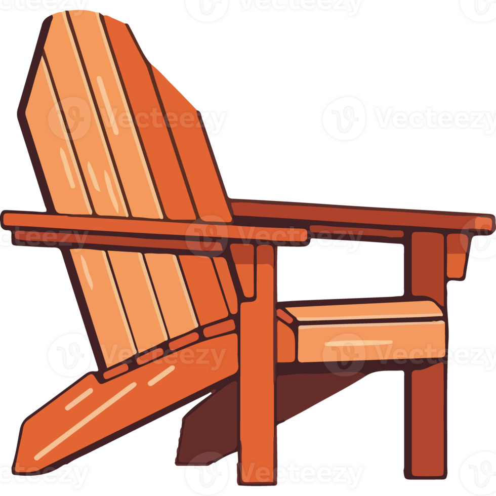 Rustic wooden bench, a symbol of relaxation isolated png