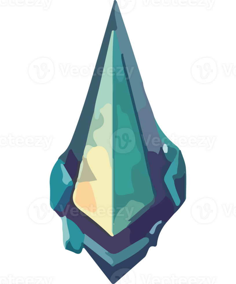 Shiny crystal gemstone symbolizes luxury and wealth isolated png