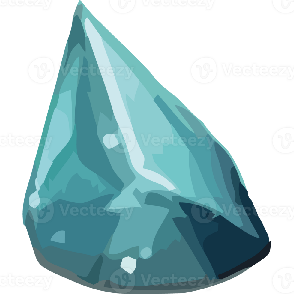 Crystal gemstones shine bright blue color isolated png