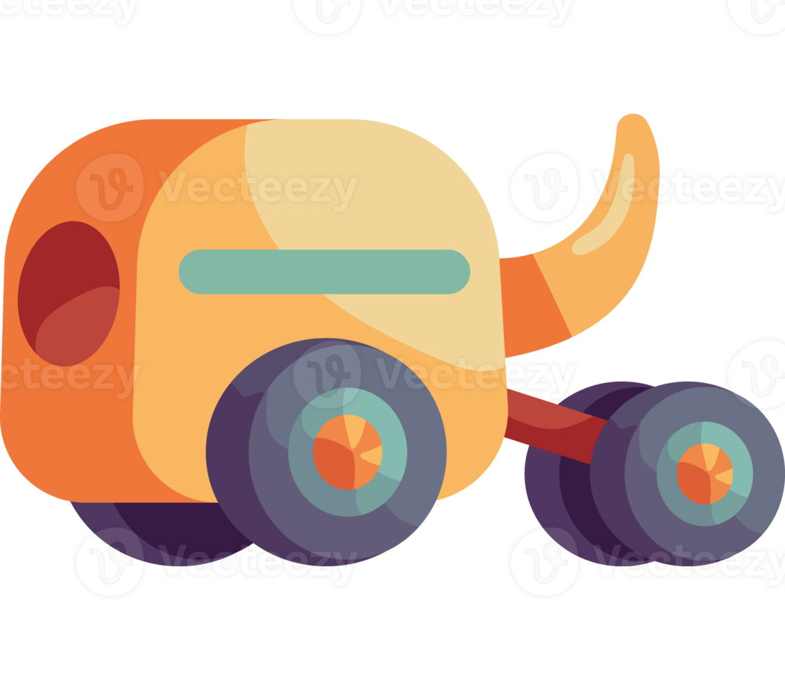 A cute cartoon tractor toy icon png