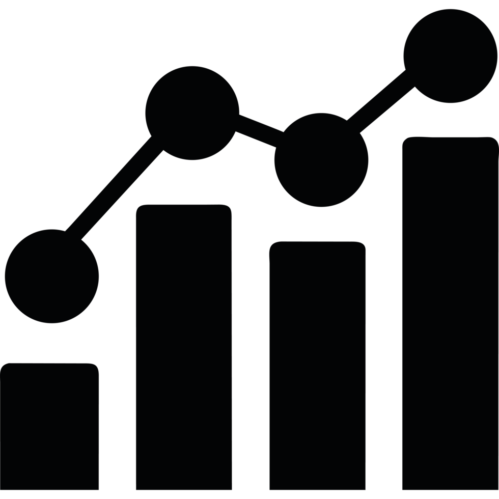 business chart with bars icon isolated png