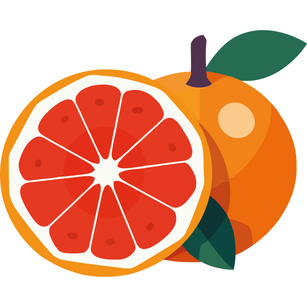 Juicy grapefruit slice, symbol of freshness icon isolated png