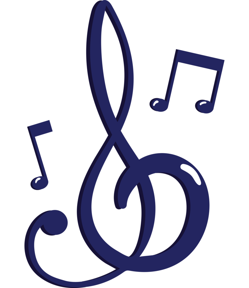 music notes classic design isolated png