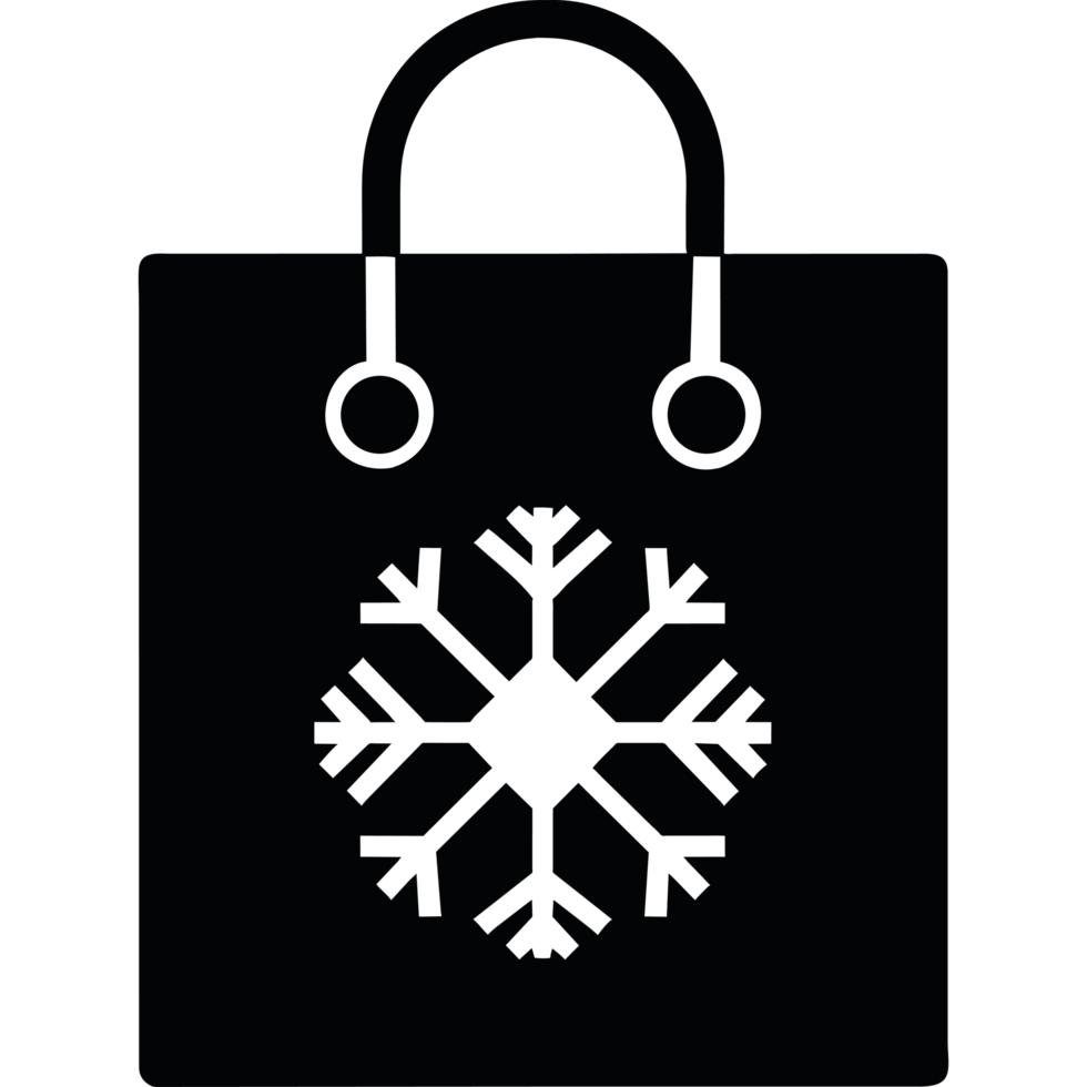shopping bag with snowflake icon isolated png