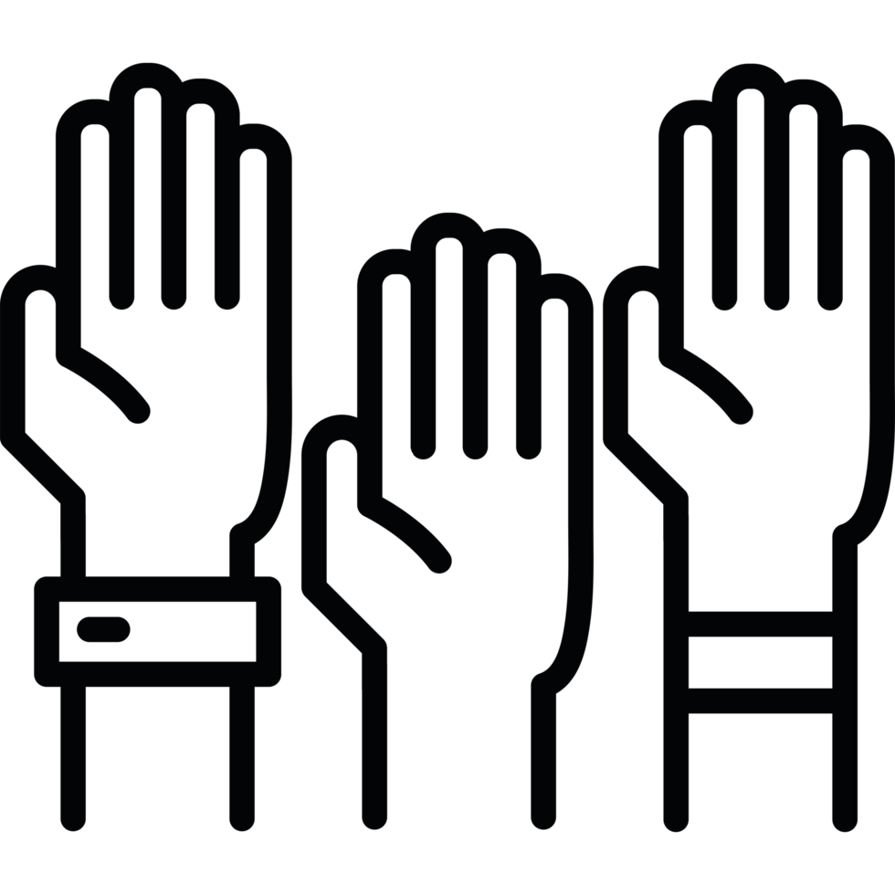 raised hands icon isolated png