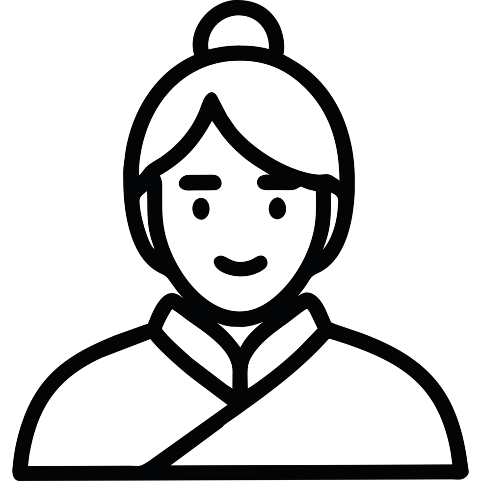 chinese woman icon design isolated png