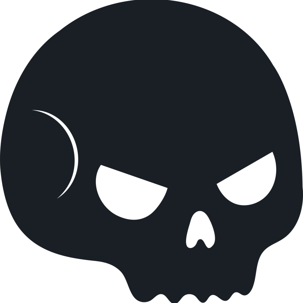 A black skull icon isolated png