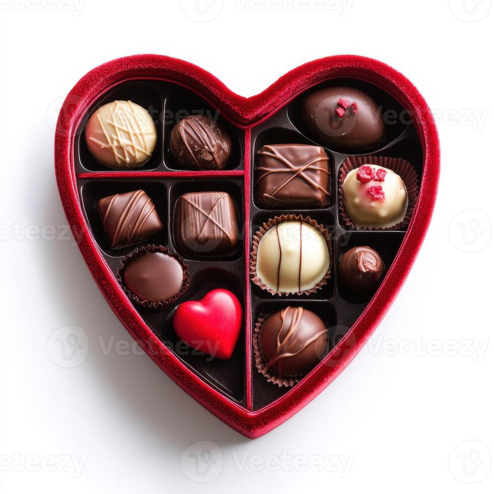 Decadent heart-shaped chocolate box perfect for special occasions photo