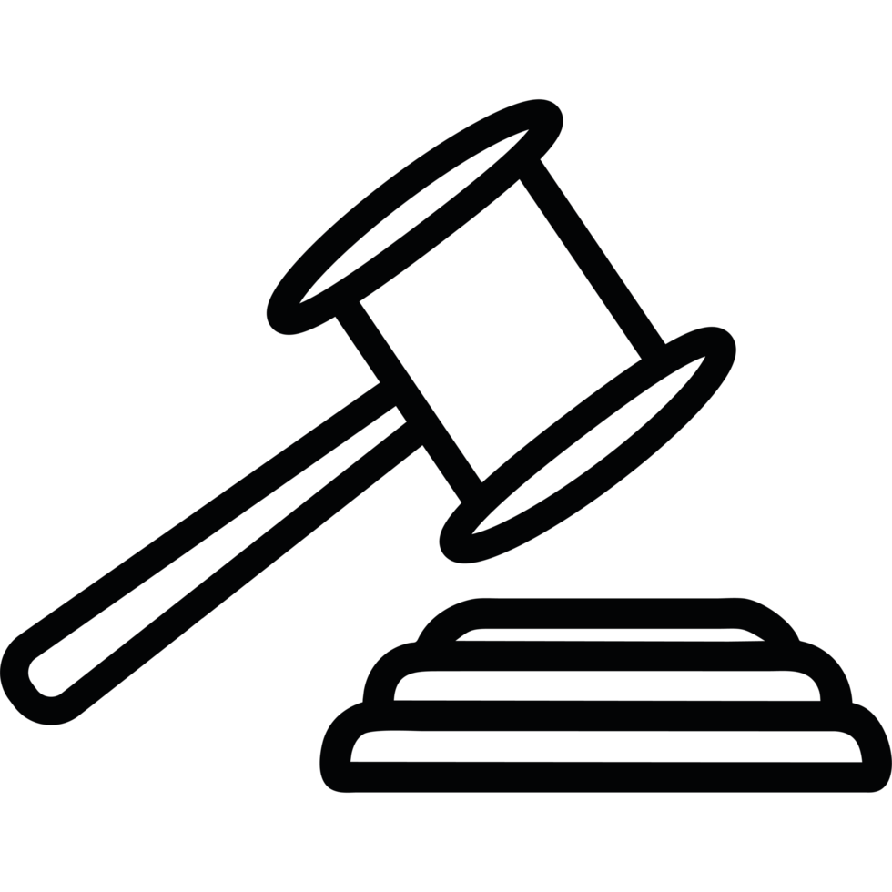 A judge's gavel icon isolated png