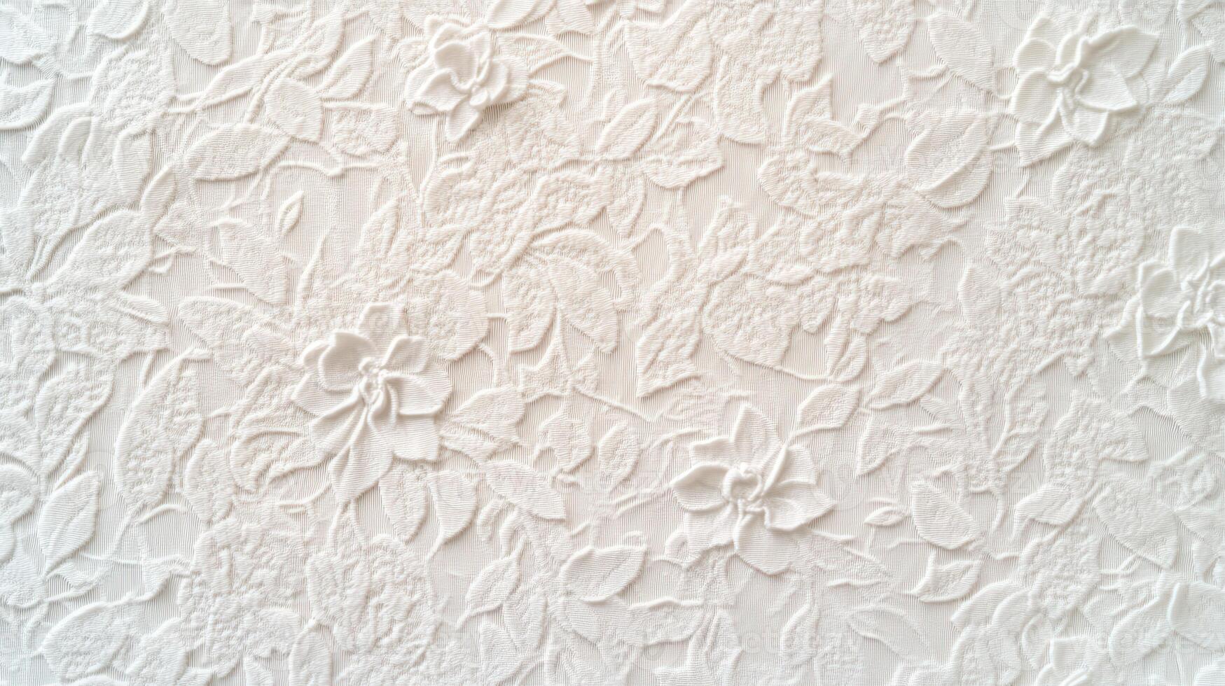 Textured white floral pattern creating an elegant and soft atmosphere photo