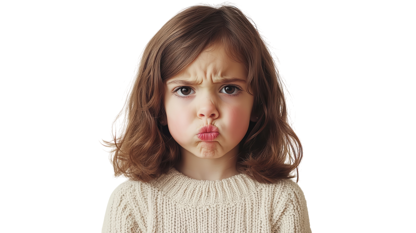 A little girl making a funny face png