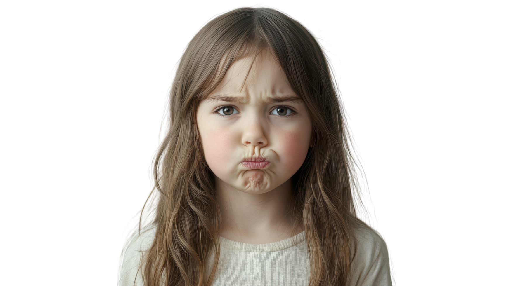 A little girl with a face full of makeup png