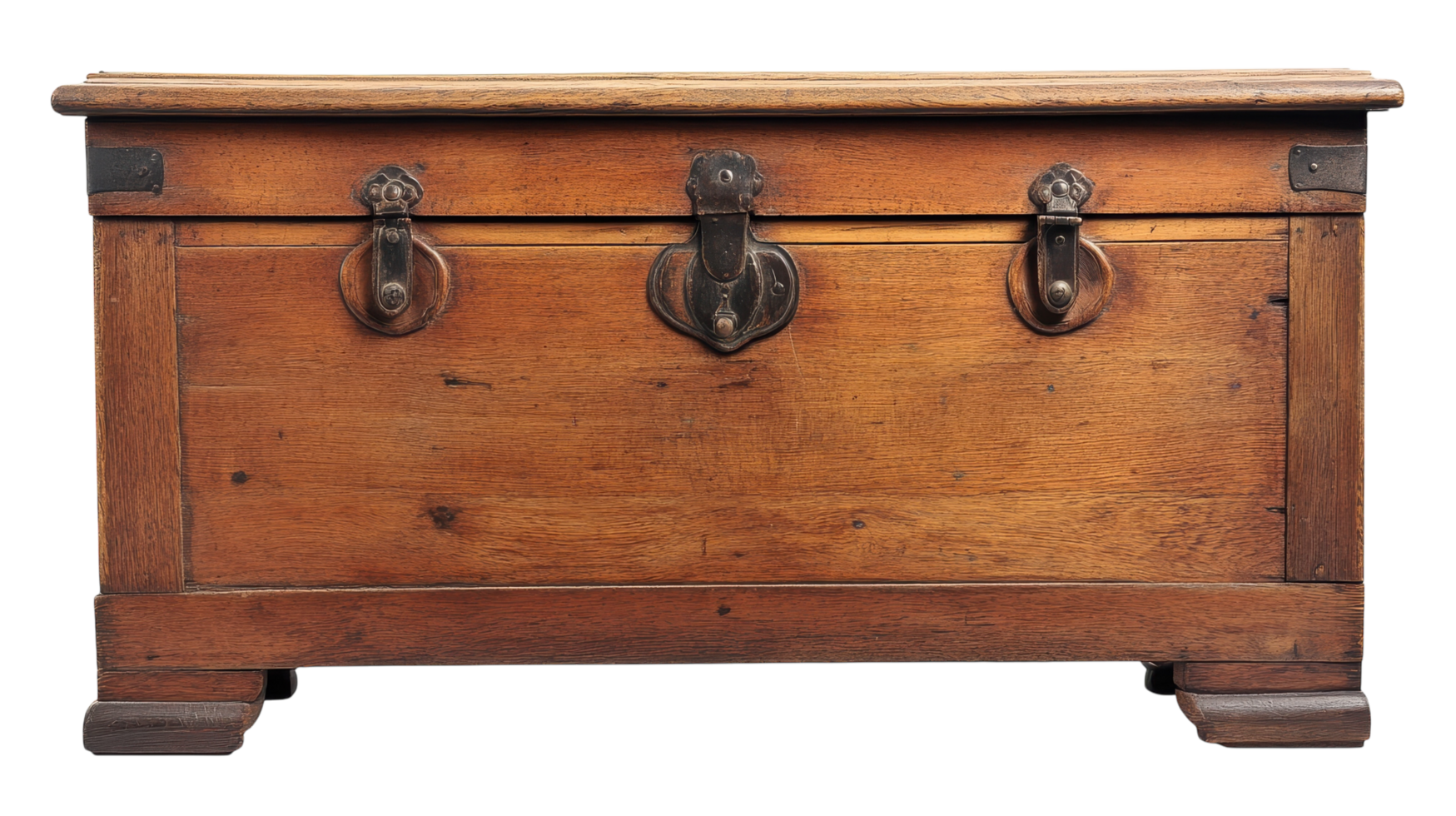 An antique chest with handles and a wooden top png
